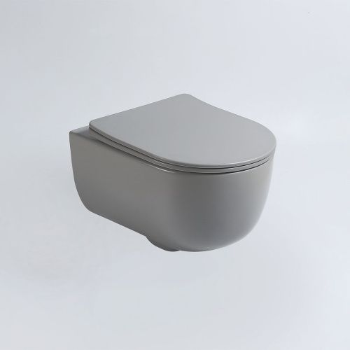 Унитаз подвесной Vincea Evo VT1-34SMG серый с сиденьем микролифт безободковый душевой смыв - фото 3