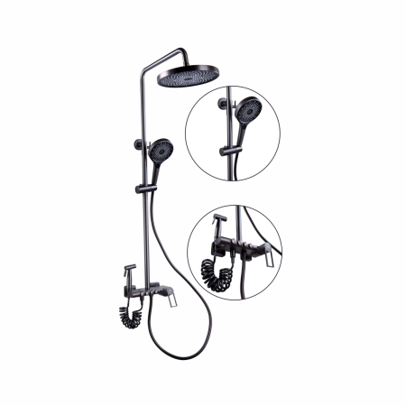 Душевая стойка Fashun A2483-17 настенная цвет черный