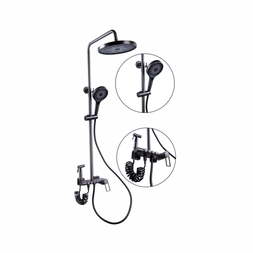 Душевая стойка Fashun A2483-17 настенная цвет черный - фото 2