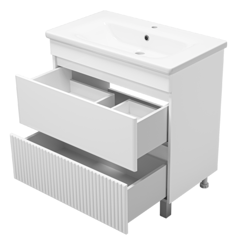 Тумба под раковину Misty Мира П-Мир-01080-012Я 80х40 напольная цвет белый - фото 4