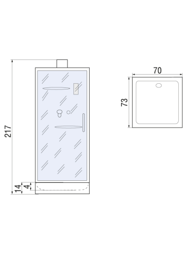 Душевая кабина River MOERO 10000002980 70х75 прямоугольная без крыши ориентация универсальная - фото 2