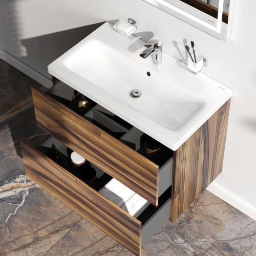 Тумба под раковину Am.Pm Gem M90FHX0752HF 80х40 подвесная цвет коричневый - фото 4