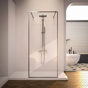 Душевая перегородка Veconi Korato KR90GR-120-01-C4 120х200 стекло прозрачное профиль графит