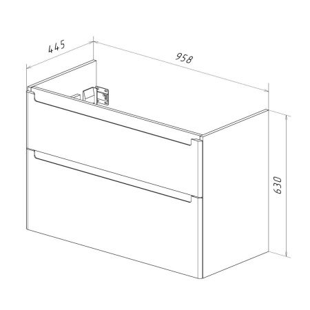 Тумба под раковину LeMark Buno LM04B100T 100х40 напольная цвет белый