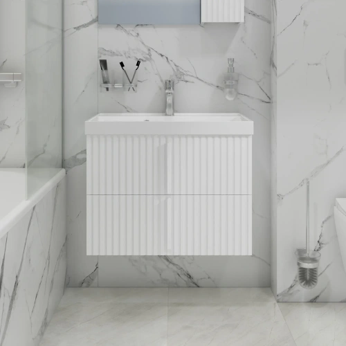 Тумба под раковину СанТа Юпитер 700366 70х40 подвесная цвет белый - фото 2