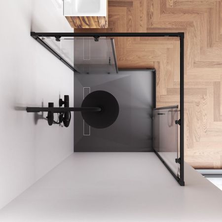 Душевой уголок Am.Pm Gem W90G-403-100100-BT 100х100 стекло прозрачное профиль черный без поддона