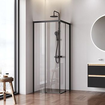 Душевой уголок Am.Pm X-joy W94G-403-8080-BТ1К 80х80 стекло прозрачное профиль черный без поддона