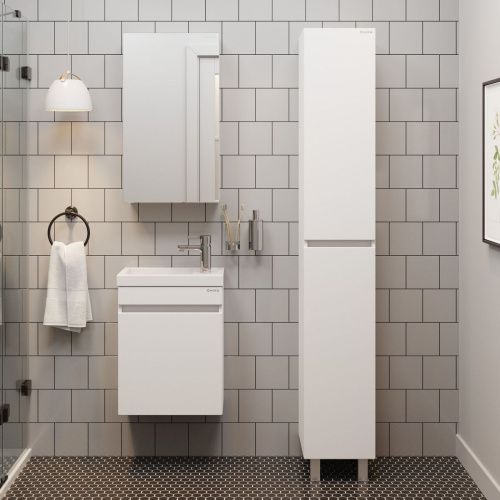 Тумба под раковину Onika Милтон 104513 40х20 подвесная цвет белый - фото 5