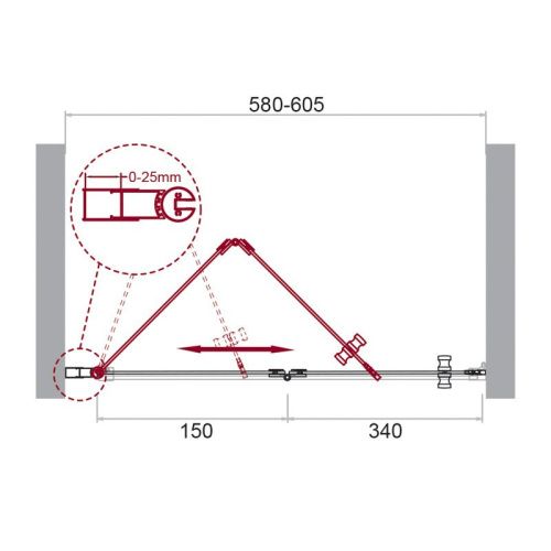 Душевая дверь BelBagno ALBANO ALBANO-BS-12-60-L-Cr стекло прозрачное профиль хром - фото 2