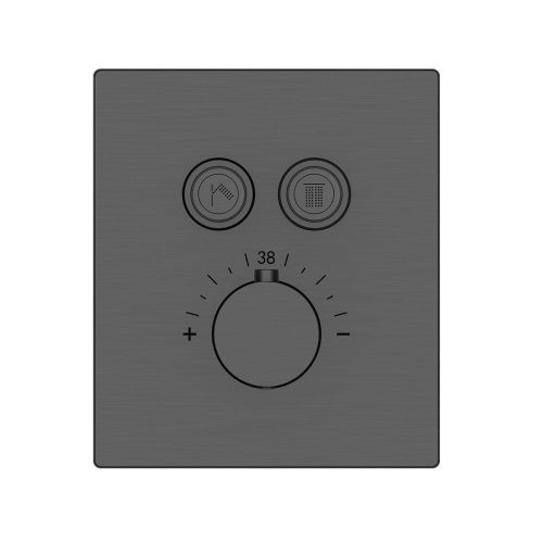 Смеситель для душа Vincea VSCV-321TGM встраиваемый в стену вороненая сталь с термостатом - фото 5