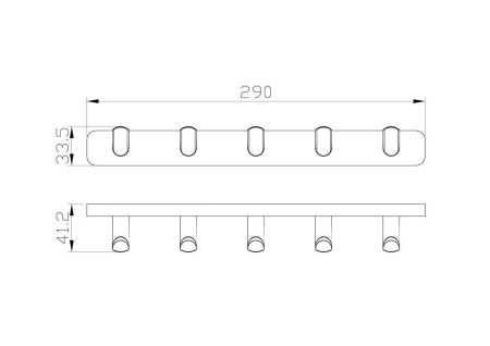Вешалка с 5 крючками для ванной Wonzon & Woghand GRAFFITY WW-9355-BN