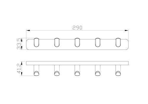 Вешалка с 5 крючками для ванной Wonzon & Woghand GRAFFITY WW-9355-BN - фото 2