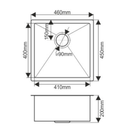 Кухонная мойка Melana ProfLine D4645HG золото 45х45 цвет золото поверхность матовая