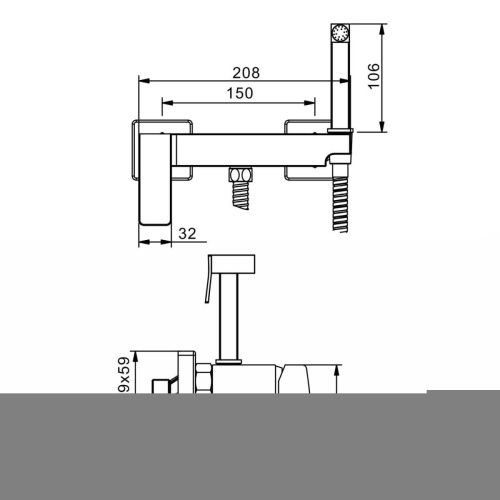 Гигиенический душ со смесителем Raglo R01 R01.51.09 серый - фото 2