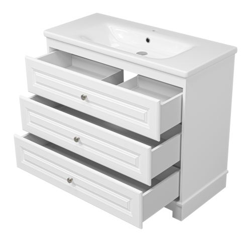 Тумба под раковину Misty Ларго П-Лар-07100-01-3Я 100х50 напольная цвет белый - фото 4