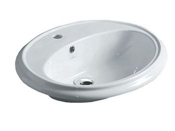 Раковина из сантехнического фаянса Simas AR 859 bia 60х50 встраиваемая цвет белый