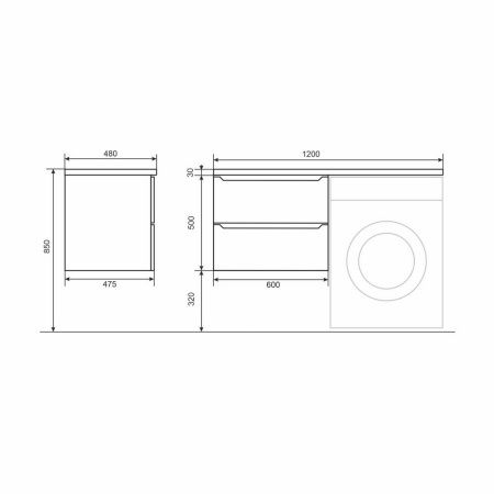 Тумба под раковину Uperwood Tanos 291020261 60х50 подвесная цвет белый