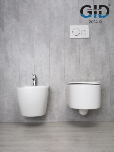 Унитаз подвесной Gid Concavo 62233Y белый с сиденьем микролифт безободковый смыв торнадо - фото 3