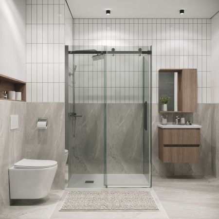 Боковая стенка Grossman Classic 200.K33.04.100.10.00 100х195 стекло прозрачное профиль хром