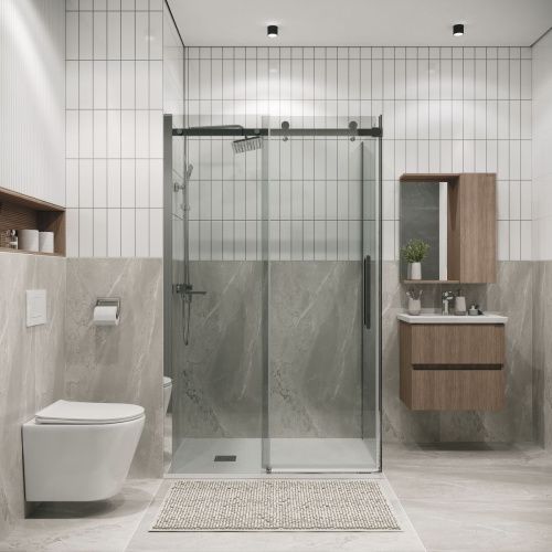 Душевая перегородка Grossman Classic 200.K33.04.80.10.00 80х195 стекло прозрачное профиль хром - фото 4