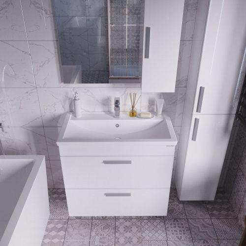 Тумба под раковину Grossman Нео 108019-1K 80х40 напольная цвет белый - фото 4