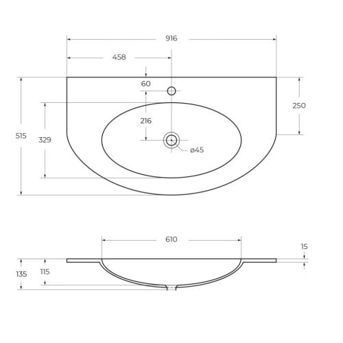 Раковина стеклянная Cezares EDEN 82399 90х50 подвесная цвет белый 1 отверстие под смеситель - фото 2