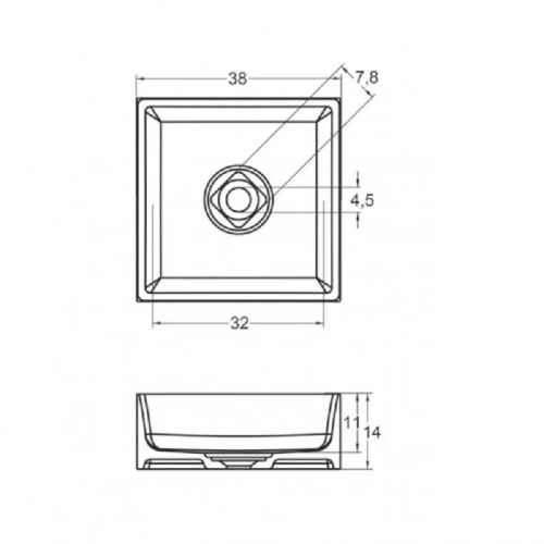 Раковина Riho SQUARE W023001105 40х40 накладная цвет белый - фото 2