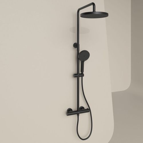 Душевая стойка Sancos Teo SC11001MB настенная цвет черный с термостатом - фото 3