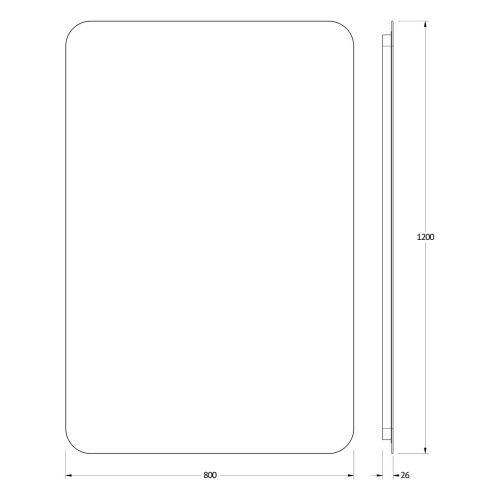 Зеркало с подсветкой Defesto OPTI DF 2820R 80х120 подвесное - фото 2