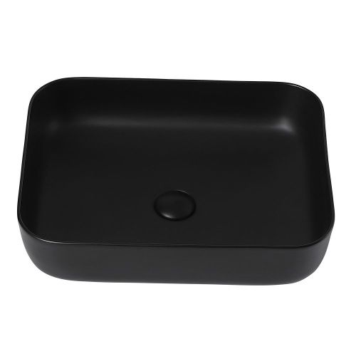 Раковина керамическая Abber RECHTECK AC2202MB 50х40 накладная цвет черный без отверстий под смеситель - фото 3