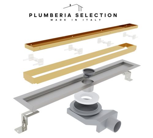 Душевой лоток Plumberia Selection PST IN-TILE PST60OR 60х5 золото - фото 3