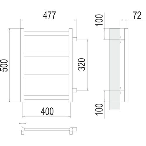 Полотенцесушитель водяной Terminus 4670078529855 50х50 хром - фото 3