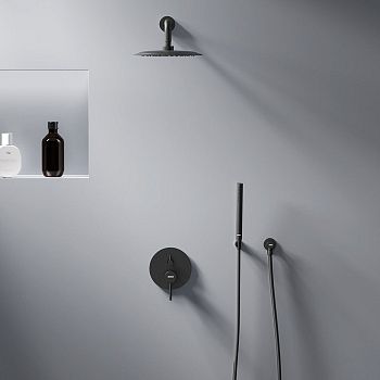 Душевая система Damixa Scandinavian Pure 936520300 встраиваемая в стену цвет черный