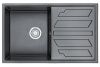 Кухонная мойка Granula 8002, ШВАРЦ 80х50 цвет черный поверхность матовая