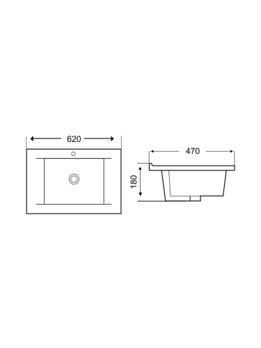 Раковина из сантехнического фаянса WeltWasser WW SK 10000004625 50 см встраиваемая цвет белый 1 отверстие под смеситель - фото 2