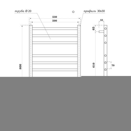 Полотенцесушитель электрический Point Веста PN70758GR 55х80 серый - фото 2