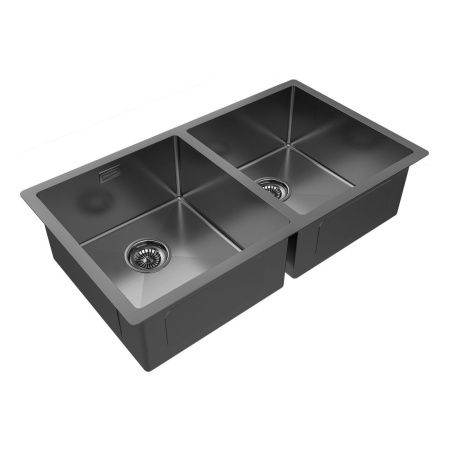 Кухонная мойка Paulmark GERBERG 78/2 UNI PM237844-GM 35х40 цвет вороненая сталь поверхность брашированная