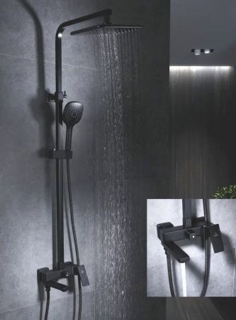 Душевая стойка Rose R2836H настенная цвет черный