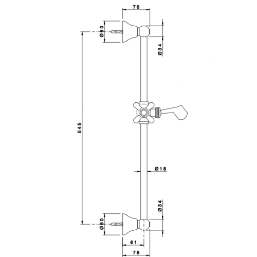 Душевая штанга Nicolazzi Doccia C8071BZ цвет бронза - фото 2