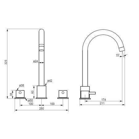 Смеситель Damixa Scandinavian Pure 360200300 на раковину черный