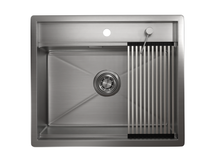 Кухонная мойка Granula Kitchen Space 6051, СТАЛЬ САТИН 60х50 цвет нержавеющая сталь поверхность матовая