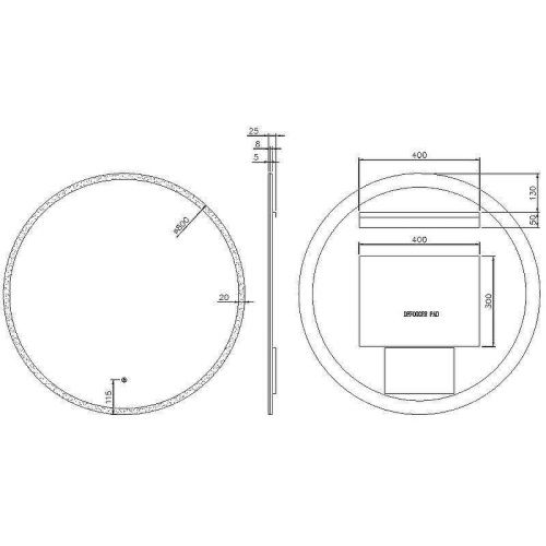 Зеркало с подсветкой и антизапотевателем Boheme 545-80-CR 80х80 подвесное - фото 2