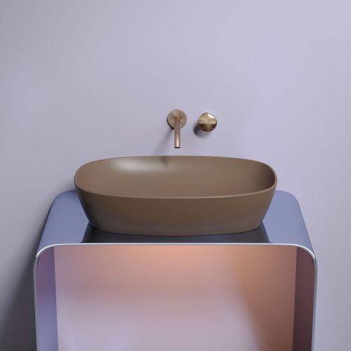 Раковина из сантехнического фарфора Ceramica Nova ELEMENT CN6049MDB 60х40 накладная цвет коричневый без отверстий под смеситель - фото 3