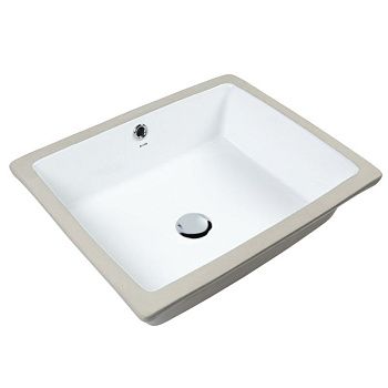 Раковина из сантехнического фарфора Bond Cube S99-500 50х40 встраиваемая цвет белый без отверстий под смеситель