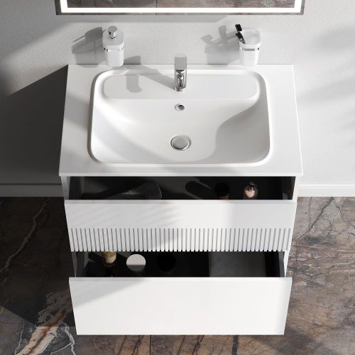 Тумба под раковину Am.Pm Func M8FFUX0802WM 80х50 подвесная цвет белый - фото 3