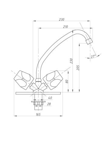 Смеситель для кухни FAUZT FZs-223-76 на мойку хром - фото 3
