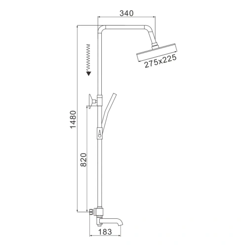 Душевая стойка Rose R3536 настенная цвет хром с термостатом - фото 3