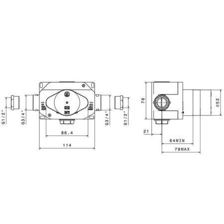 Встраиваемая часть термостатического смесителя 3/4" Newform 27890.00.000