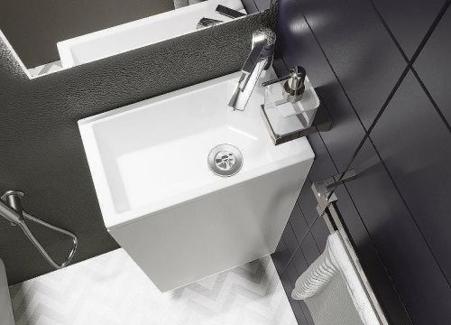 Тумба с раковиной 1MarKa Laura У85928 40х20 напольная цвет белый - фото 5