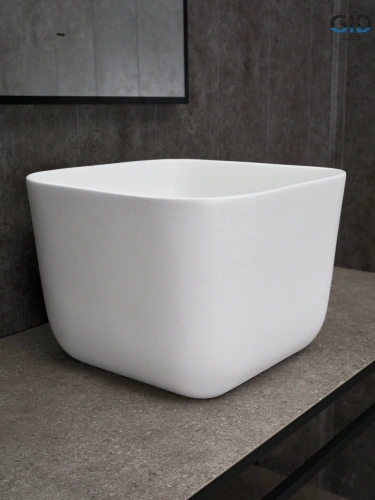 Раковина керамическая Gid Creativo 51234 40х40 накладная цвет белый без отверстий под смеситель - фото 3